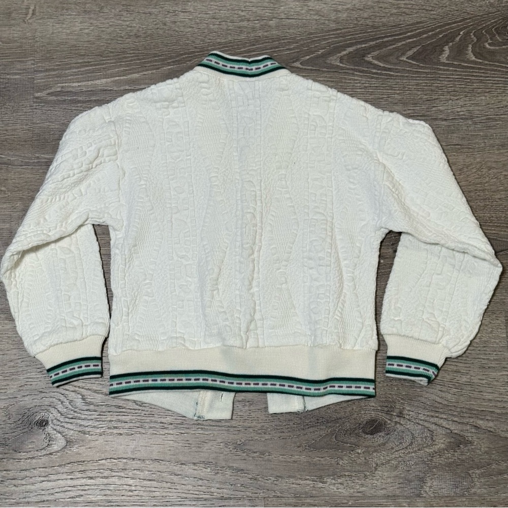 Vintage Varsity Tennis Cable Knit Toddler Cardigan button sweater - Picture 4 of 9